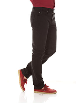 Men Slim Fit Black Cotton Blend Trousers