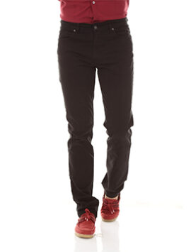 Men Regular Fit Black Cotton Blend Trousers