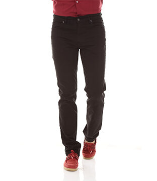 Men Regular Fit Black Cotton Blend Trousers