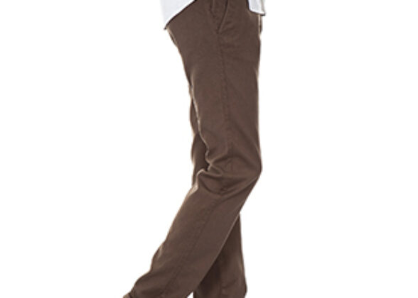 Men Slim Fit Beige Cotton Blend Trousers